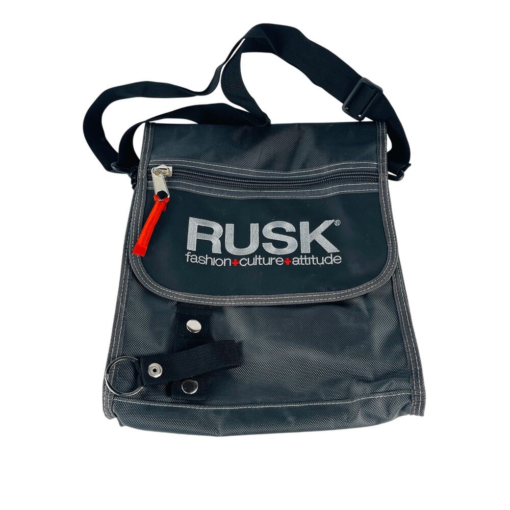 Rusk Grey/Black Cross Body Messenger Bag Black 14 x 11